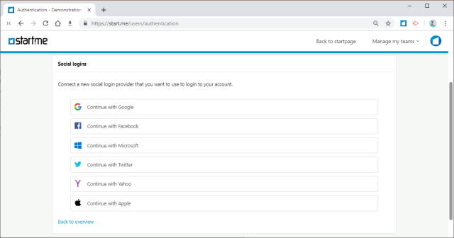 Social Sign In Add social logins to your account to login even faster - Start.me Blog
