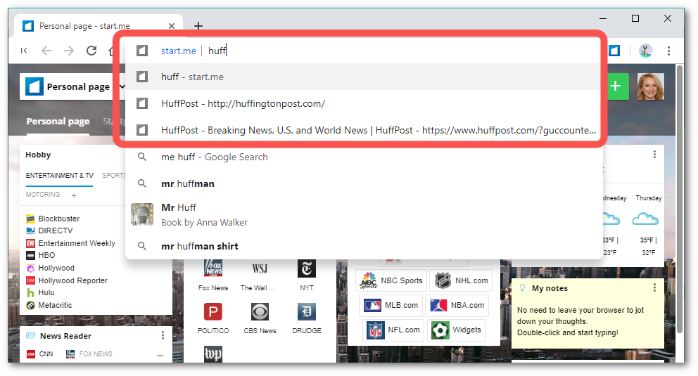 Search in the Address bar
