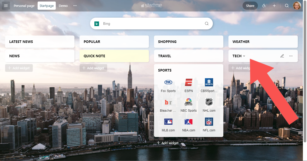 And here's the page with collapsed widgets!