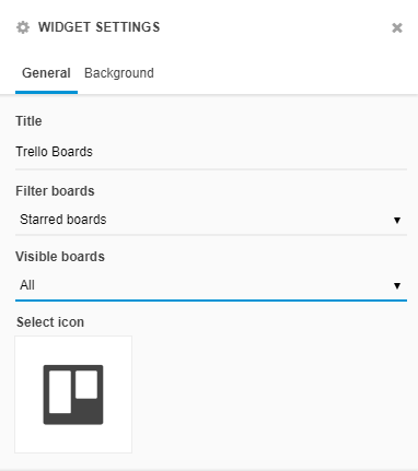 Widget settings
