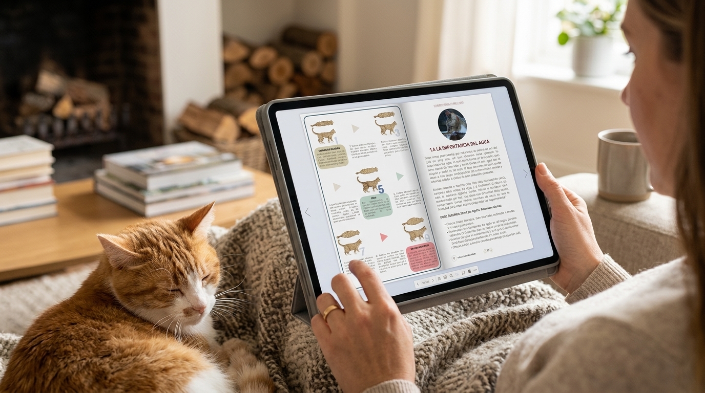 Libro digital sobre la mejor alimentación y nutrición saludable para gatos