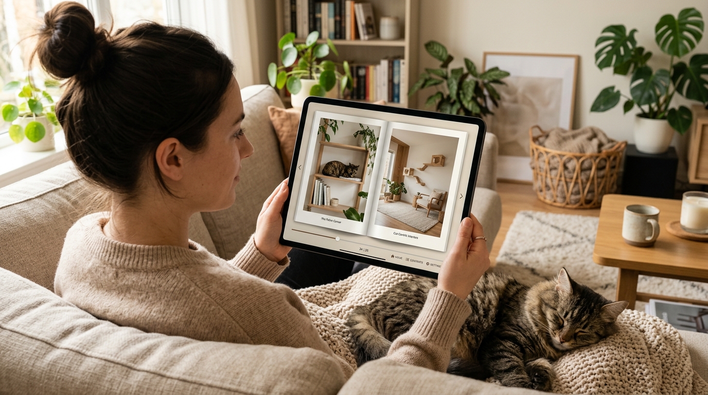 Guía visual para diseñar espacios funcionales y enriquecimiento ambiental para gatos