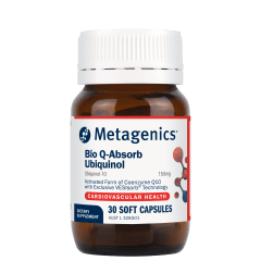 Metagenics Bio Q-Absorb Ubiquinol 30 Capsules 10% off RRP at HealthMasters Metagenics