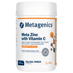 Metagenics Meta Zinc with Vitamin C Orange 228g Powder 10% off RRP at HealthMasters Metagenics