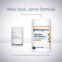 Metagenics Meta Zinc with Vitamin C Orange 228g Powder 10% off RRP at HealthMasters Metagenics New Look
