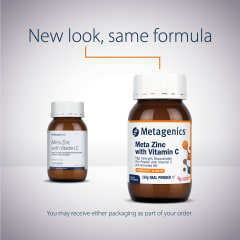Metagenics Meta Zinc with Vitamin C Raspberry 114g Powder 10% off RRP at HealthMasters Metagenics New Look