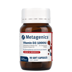 Alt Text: Metagenics Vitamin D3 1000IU 90 Capsules 10% off RRP at HealthMasters Metagenics