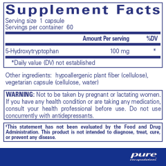 Pure Encapsulations 5-HTP 100mg Caps 10% off RRP at HealthMasters Pure Encapsulations Facts