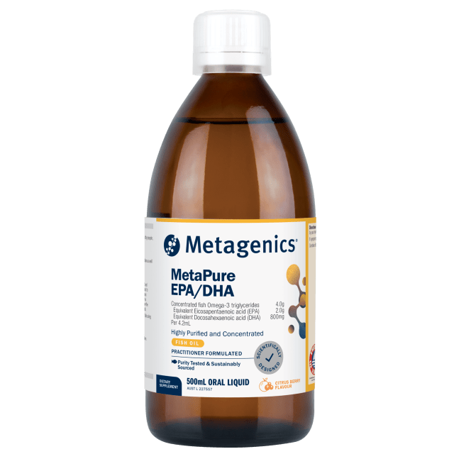 Metagenics MetaPure EPADHA Citrus Berry 500ml Liquid 10% off RRP at HealthMasters Metagenics
