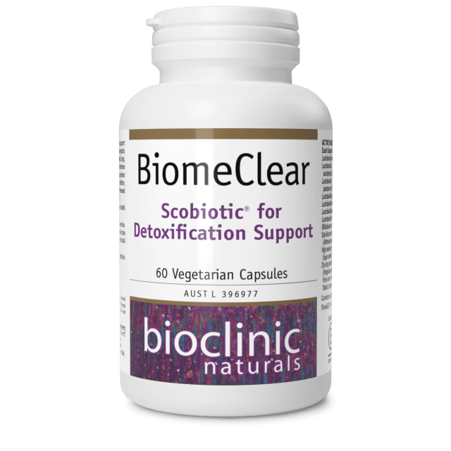 Bioclinic Naturals BiomeClear 60 VegeCaps Bottle Front | HealthMasters