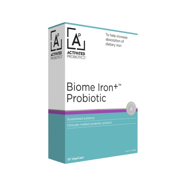 Activated Probiotics Biome Iron+ Probiotic 30vcaps 10% off RRP at HealthMasters Activated Probiotics