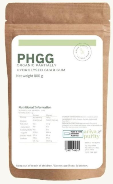 Ariya Purity PHGG Partially Hydrolysed Guar Gum 400g Powder 10% off RRP at HealthMasters Ariya Purity