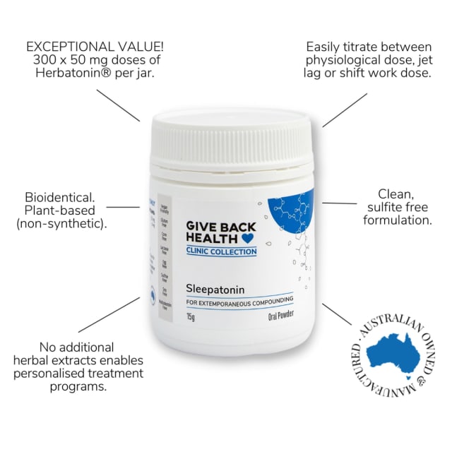 Give Back Health Clinic Collection Sleepatonin  10% off RRP HealthMasters Give Back Health Clinic Collection Graphiic
