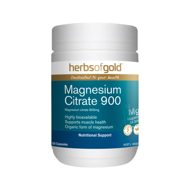 Herbs Of Gold Magnesium Citrate 900 120 Capsules 16% off RRP at HealthMasters Herbs Of Gold