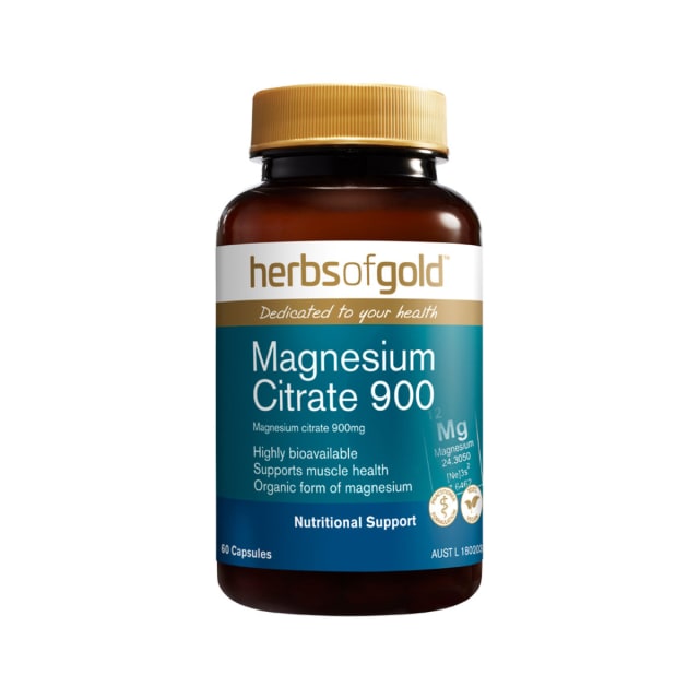 Herbs Of Gold Magnesium Citrate 900 60 Capsules 16% off RRP at HealthMasters Herbs Of Gold