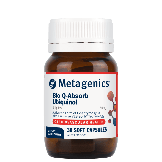 Metagenics Bio Q-Absorb Ubiquinol 30 Capsules 10% off RRP at HealthMasters Metagenics