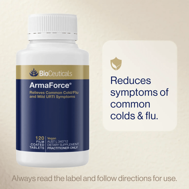 BioCeuticals ArmaForce 120 Tablets 10% off RRP at HealthMasters Graphic Indications