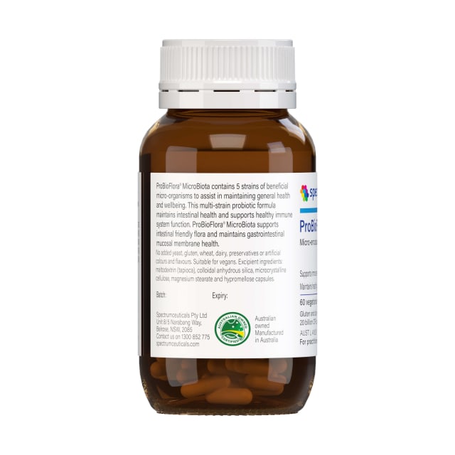 spectrumceuticals ProBioFlora MicroBiota 60 Capsules 10% off RRP at HealthMasters spectrumceuticals Indications