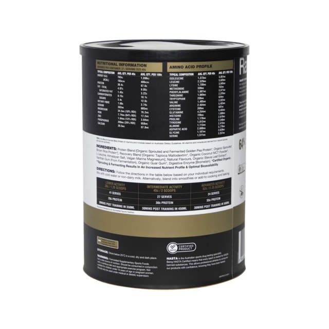 Amazonia RawFIT Plant Protein Organic Perform & Recover Rich Chocolate 10% off RRP at HealthMasters Amazonia Ingredients