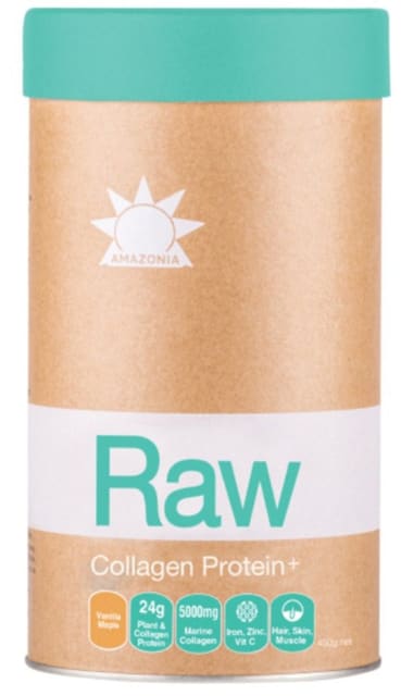 Amazonia Raw Protein Collagen Plus Vanilla Maple 450g 10% off RRP at HealthMasters Amazonia