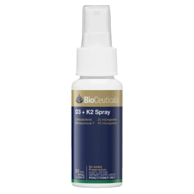 BioCeuticals D3 + K2 Spray 50mL 10% off RRP at HealthMasters BioCeuticals