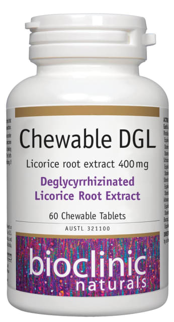 Bioclinic Naturals Chewable DGL 60tabs 10% off RRP at HealthMasters Bioclinic Naturals