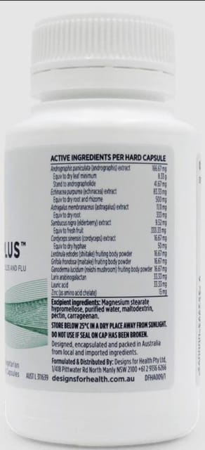 Designs For Health Immunitone Plus Ingredients 10% off RRP at HealthMasters Designs For Health