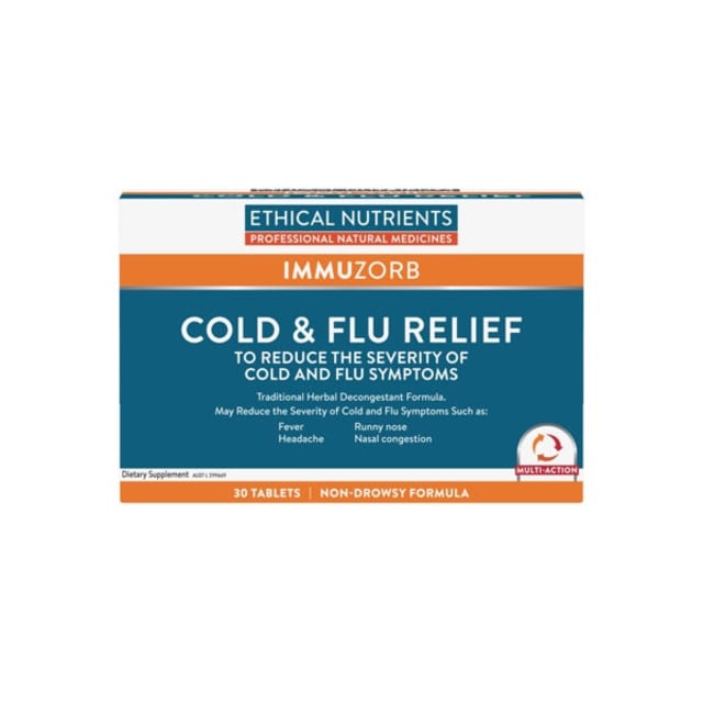 Ethical Nutrients IMMUZORB Cold and Flu Relief 30 Tablets Discounted | HealthMasters