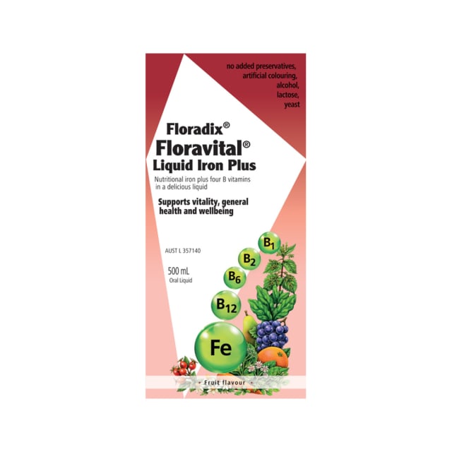 Floradix Floravital Liquid Iron Plus 500ml 10% off RRP at HealthMasters Floradix