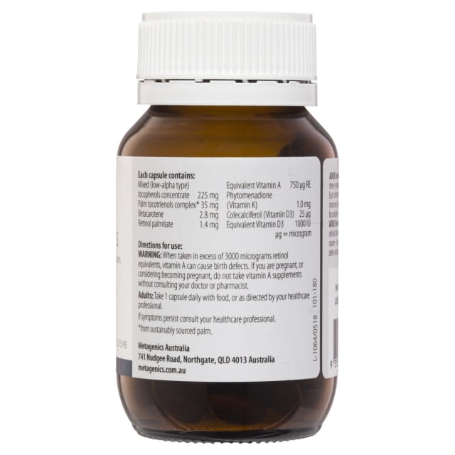Metagenics ADEK Essentials 60 Caps 10% off RRP | HealthMasters Metagenics Ingredients
