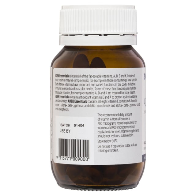 Metagenics ADEK Essentials 60 Caps 10% off RRP | HealthMasters Metagenics Information