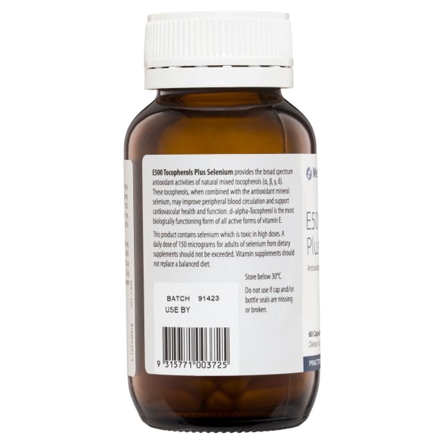 Metagenics E500 Tocopherols Plus Selenium 10% off RRP | HealthMasters Metagenics Information