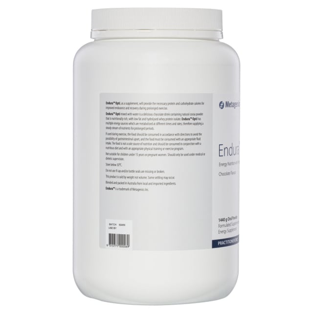 Metagenics Endura Opti Powder Chocolate 1440g 10% off RRP at HealthMasters Metagenics Information