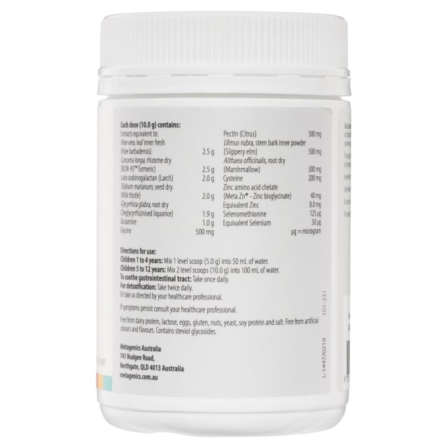 Metagenics Gut Care for Kids 140g 10% 0ff RRP | HealthMasters Metagenics Ingredients
