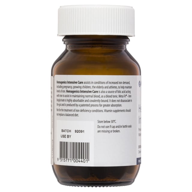 Metagenics Hemagenics Intensive Care 30 Tabs 10% off RRP | HealthMasters Metagenics Information