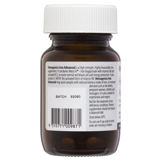 Metagenics Hemagenics Iron Advanced 30 Caps 10% off RRP | HealthMasters Metagenics Information
