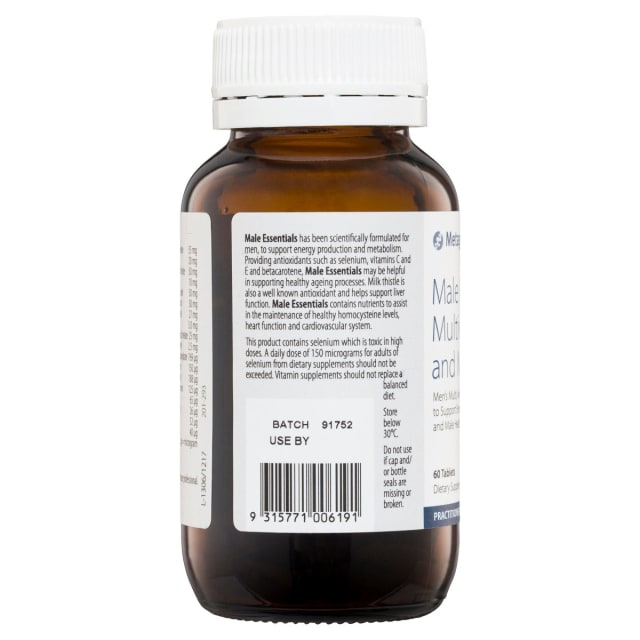 Metagenics Male Essentials Multivitamin and Mineral 60 Tabs 10% off RRP at HealthMasters Metagenics Information