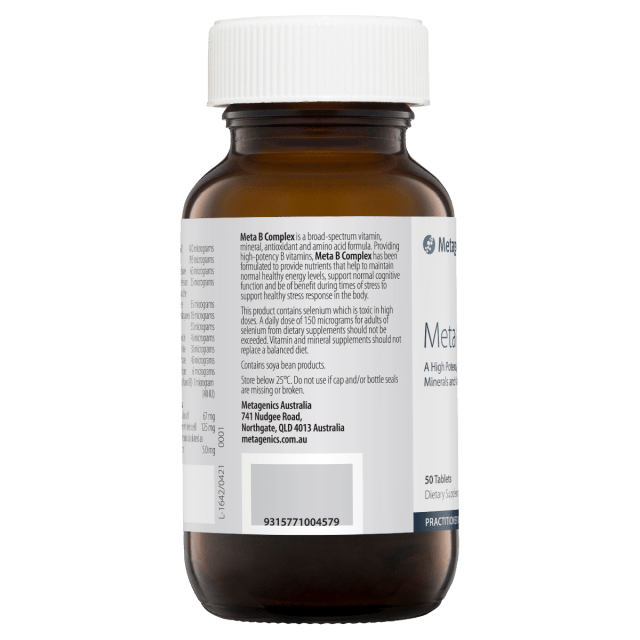 Metagenics Meta B Complex 50 Tablets 10% off RRP at HealthMasters Metagenics Informastion