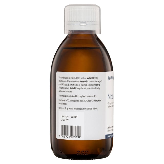 Metagenics Meta Oil 200mL 10% off RRP | HealthMasters Metagenics Information
