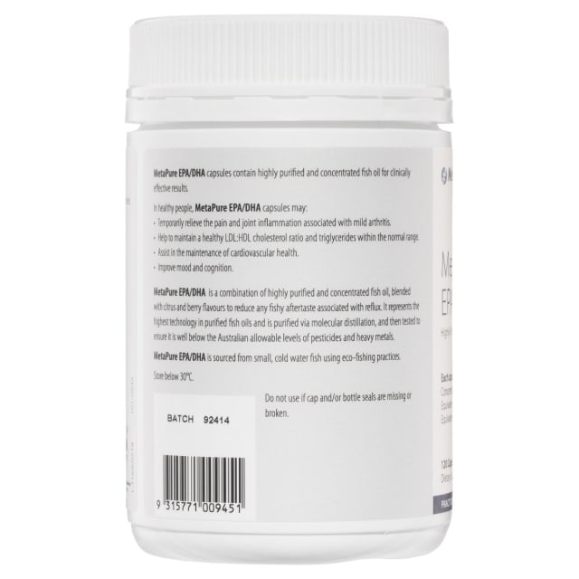 Metagenics MetaPure EPADHA 120 Caps 10% off RRP | HealthMasters Metagenics Information