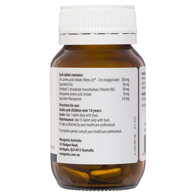 Metagenics MetaZinc 120 Tabs 10% off RRP | HealthMasters Metagenics Ingredients