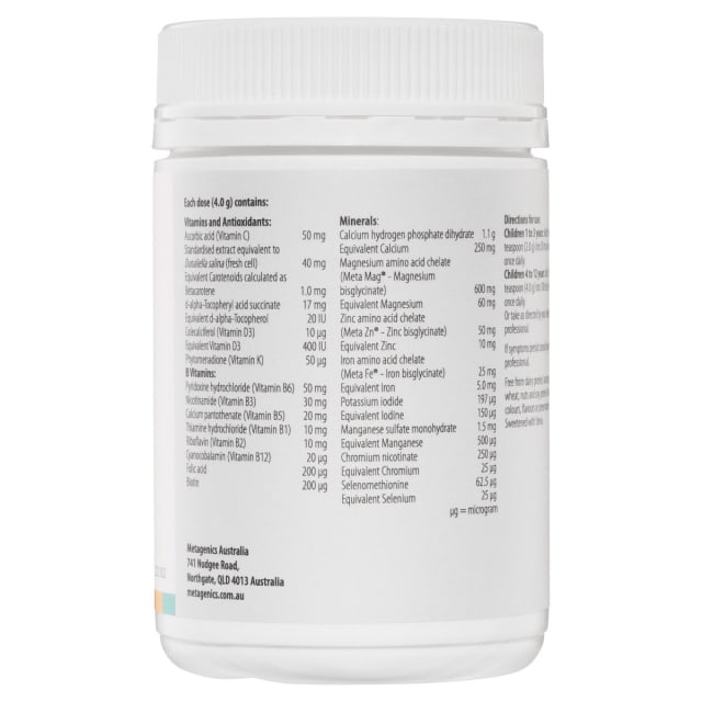 Metagenics Multi Care for Kids 170g 10% off RRP | HealthMasters Metagenics Ingredients