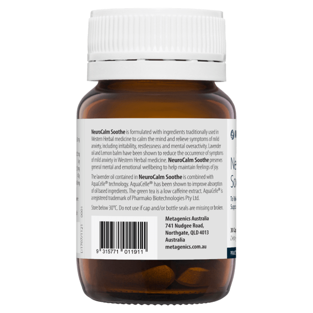 Metagenics NeuroCalm Soothe 30 Caps 10% off RRP at HealthMasters Metagenics Information