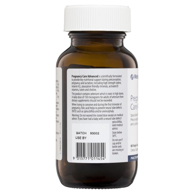 Metagenics Pregnancy Care Advanced 60 Vegan Caps 10% off RRP | HealthMasters Metagenics Information