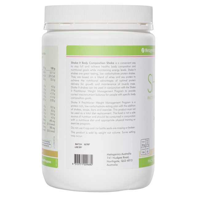 Metagenics Shake It Body Composition Shake Powder Vanilla 554g-3