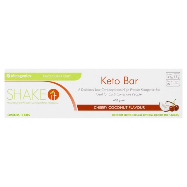 Metagenics Shake It Keto Bar Cherry Coconut 10% off RRP | HealthMasters Metagenics Bar