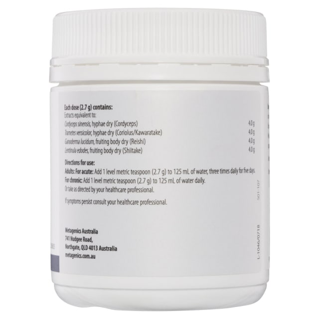 Metagenics Super Mushroom Complex Pine Lime 100g 10% off RRP | HealthMasters Metagenics Directions