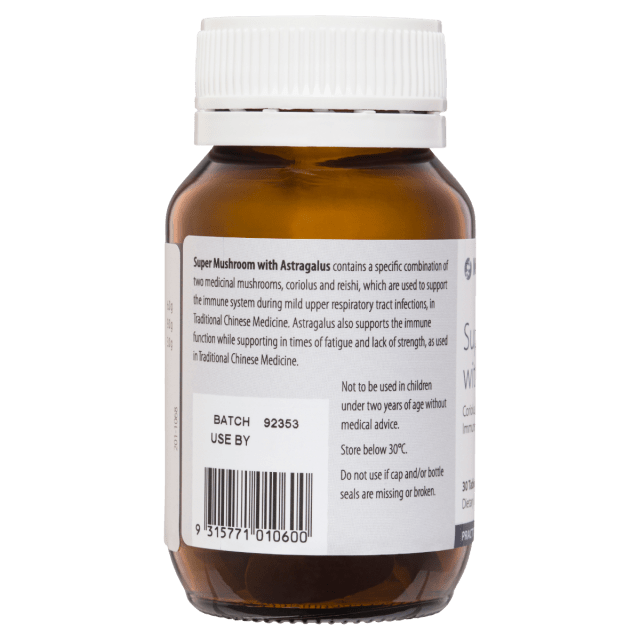 Metagenics Super Mushroom with Astragalus 30 Tablets 10% off RRP at HealthMasters Metagenics Information