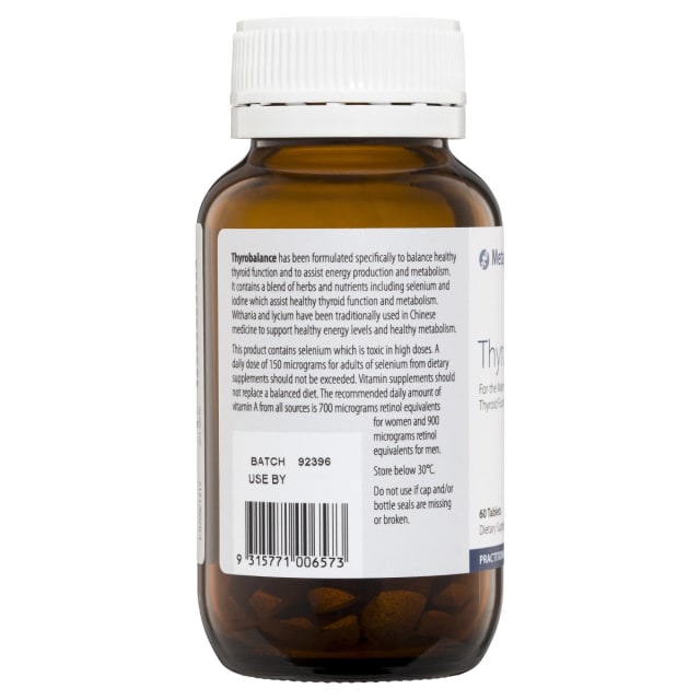 Metagenics Thyrobalance 60 Tablets 10% off RRP | HealthMasters Metagenics Information