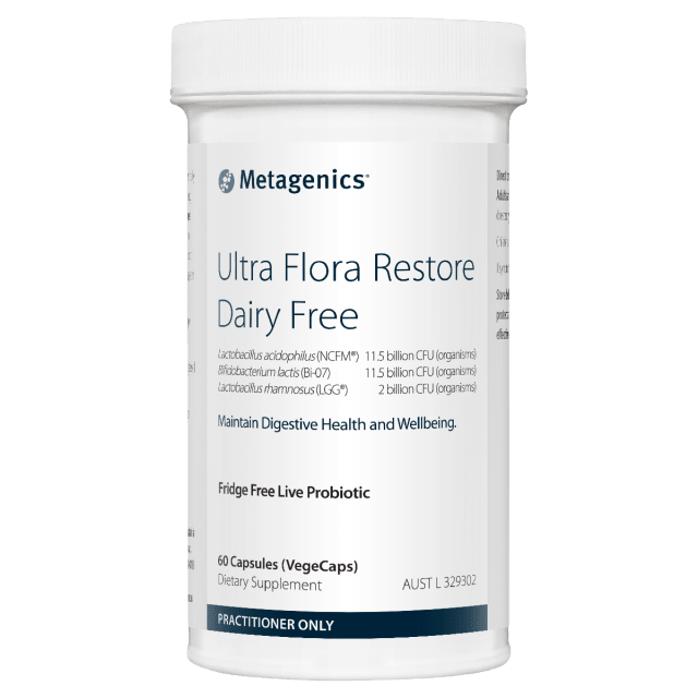 Metagenics Ultra Flora Restore Dairy Free 60 VegeCaps 10% off RRP at HealthMasters Metagenics